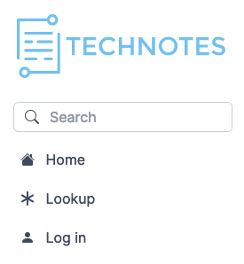 Screenshot of a webpage with a navigation bar showing three links: Home, Lookup, and Login